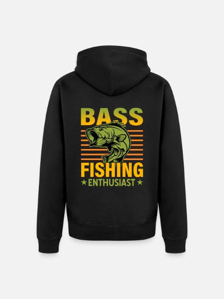 Liebhaber des Barschangelns - Unisex Premium Bio Zip Hoodie - Schwarz