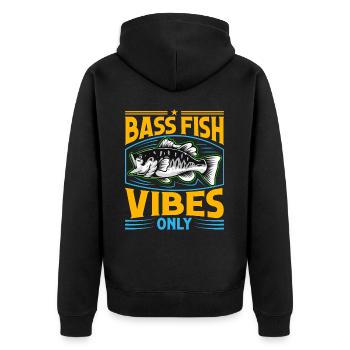 Bash Fish Vibes uniquement - Veste à capuche bio Premium Unisexe - noir - Dos - Nico (187cm)