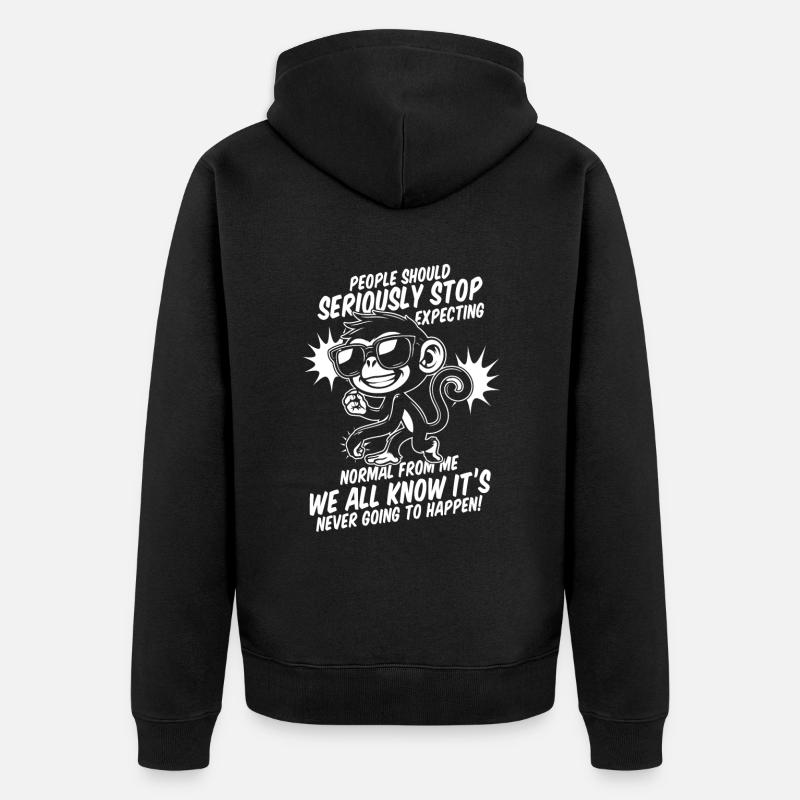 Singe - Veste à capuche bio Premium Unisexe - noir