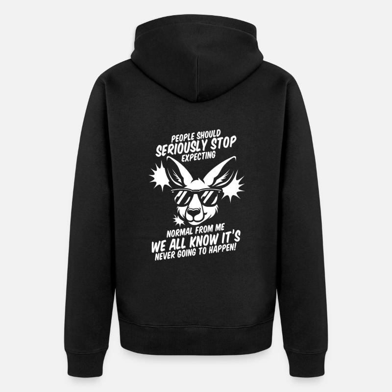 Känguru - Unisex Premium Bio Zip Hoodie - Schwarz