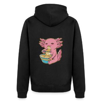 Ramen drôle d’axolotl - Veste à capuche bio Premium Unisexe - noir - Dos - Nico (187cm)