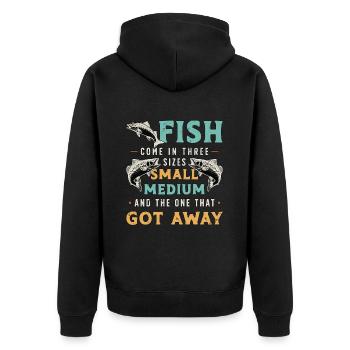 Les poissons de pêche à la truite sont disponibles en trois tailles Pêche à la mouche - Veste à capuche bio Premium Unisexe - noir - Dos - Nico (187cm)