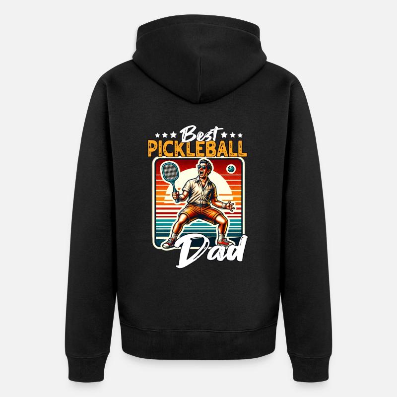 Papa de pickleball - Veste à capuche bio Premium Unisexe - noir