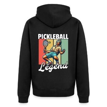 Légende du pickleball Hommes - Veste à capuche bio Premium Unisexe - noir - Dos - Nico (187cm)