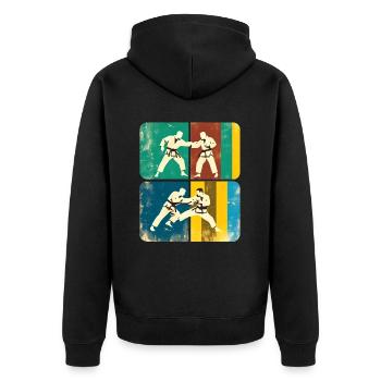 Brasilianisches Jiu-Jitsu - Unisex Premium Bio Zip Hoodie - Schwarz - Hinten - Nico (187cm)