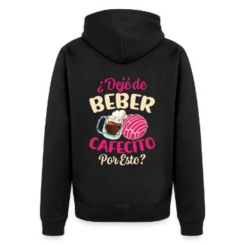 Spanish Concha design by Cafecito for - Unisex Premium Organic Zip Hoodie - black - Back - Nico (187cm)