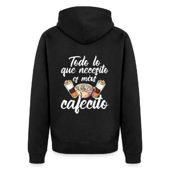 Spanish Concha design by Cafecito for - Unisex Premium Organic Zip Hoodie - black - Back - Nico (187cm)