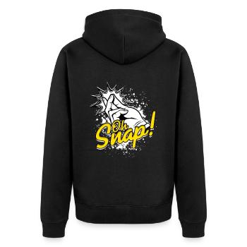 Poetry Slam Dichter Poetryslam Oh Snap! - Unisex Premium Bio Zip Hoodie - Schwarz - Hinten - Nico (187cm)