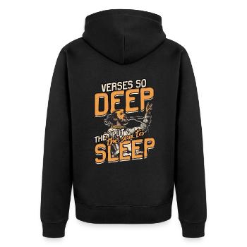 Slam de poésie - Veste à capuche bio Premium Unisexe - noir - Dos - Nico (187cm)