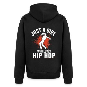 HipHop -Tänzer Breakdancing Der 80er 90er Hip Hop - Unisex Premium Bio Zip Hoodie - Schwarz - Hinten - Nico (187cm)