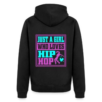 HipHop -Tänzer Breakdancing Der 80er 90er Hip Hop - Unisex Premium Bio Zip Hoodie - Schwarz - Hinten - Nico (187cm)