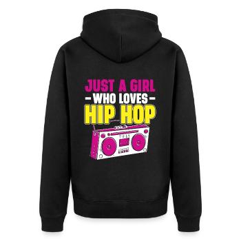 HipHop -Tänzer Breakdancing Der 80er 90er Hip Hop - Unisex Premium Bio Zip Hoodie - Schwarz - Hinten - Nico (187cm)