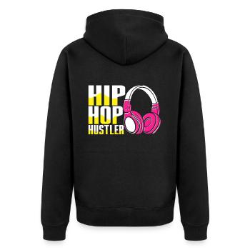 HipHop -Tänzer Breakdancing Der 80er 90er Hip Hop - Unisex Premium Bio Zip Hoodie - Schwarz - Hinten - Nico (187cm)