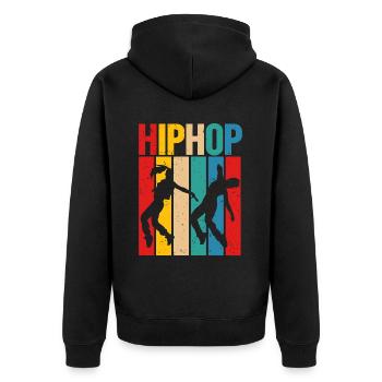 HipHop -Tänzer Breakdancing Der 80er 90er Hip Hop - Unisex Premium Bio Zip Hoodie - Schwarz - Hinten - Nico (187cm)