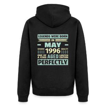 28th Birthday May Vintage 1996 Gift Idea - Unisex Premium Organic Zip Hoodie - black - Back - Nico (187cm)