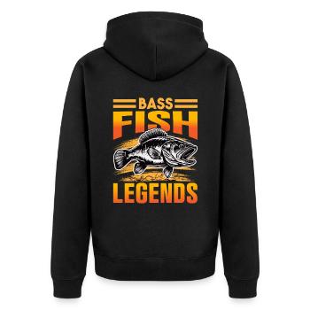 Barschfisch-Legenden - Unisex Premium Bio Zip Hoodie - Schwarz - Hinten - Nico (187cm)