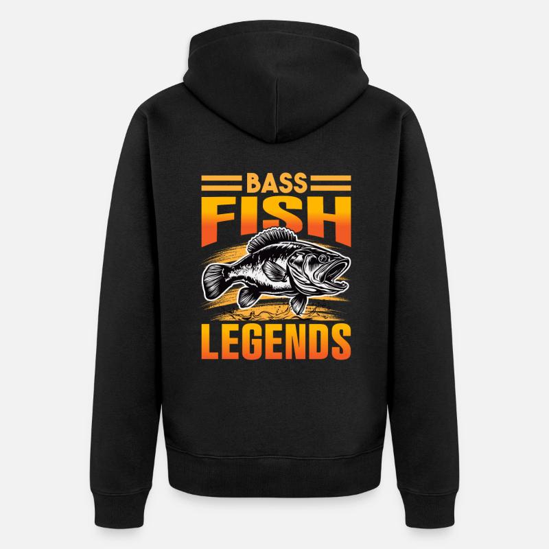 Barschfisch-Legenden - Unisex Premium Bio Zip Hoodie - Schwarz