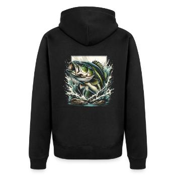 Poisson bar - Veste à capuche bio Premium Unisexe - noir - Dos - Nico (187cm)