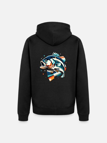 Bass Fish - Unisex Premium Organic Zip Hoodie - black