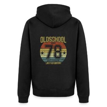 Décembre 1978 - Anniversaire en décembre Oldschool - Veste à capuche bio Premium Unisexe - noir - Dos - Nico (187cm)