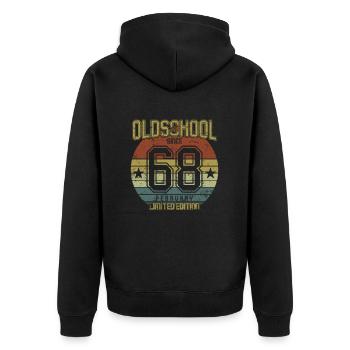 Février 1968 - Anniversaire en février Oldschool - Veste à capuche bio Premium Unisexe - noir - Dos - Nico (187cm)