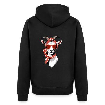 Lustige Mama Ziege Perfekt Zum Muttertag - Unisex Premium Bio Zip Hoodie - Schwarz - Hinten - Nico (187cm)