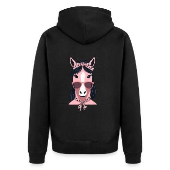 Maman Cheval Cheval Amant Mère Cheval Fille - Veste à capuche bio Premium Unisexe - noir - Dos - Nico (187cm)