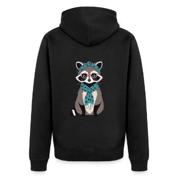 Maman raton laveur Raton laveur amant pour la fête des mères - Veste à capuche bio Premium Unisexe - noir - Dos - Nico (187cm)