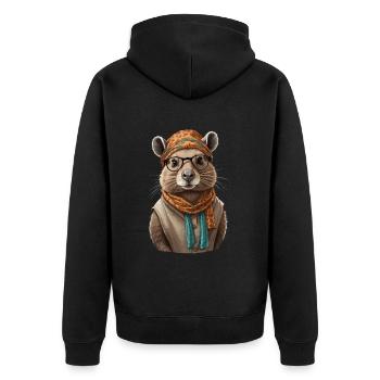 Drôle Capymama Capybara Mère Design - Veste à capuche bio Premium Unisexe - noir - Dos - Nico (187cm)