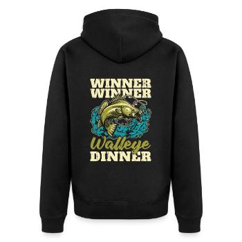 Walleye Fishing Winner Winner Walleye Boating - Unisex Premium Organic Zip Hoodie - black - Back - Nico (187cm)