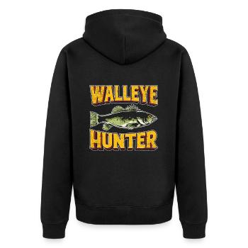 Walleye Fishing Walleye Hunter Fisherman Boating - Unisex Premium Organic Zip Hoodie - black - Back - Nico (187cm)
