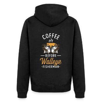 Pêcheur de doré café canne à pêche amateur de café - Veste à capuche bio Premium Unisexe - noir - Dos - Nico (187cm)