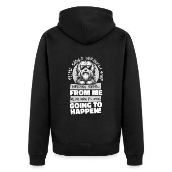 Altenglischer Schäferhund Bobtail - Unisex Premium Bio Zip Hoodie - Schwarz - Hinten - Nico (187cm)