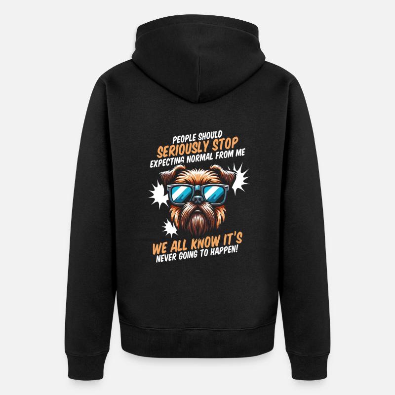 Brussels Griffon - Unisex Premium Bio Zip Hoodie - Schwarz