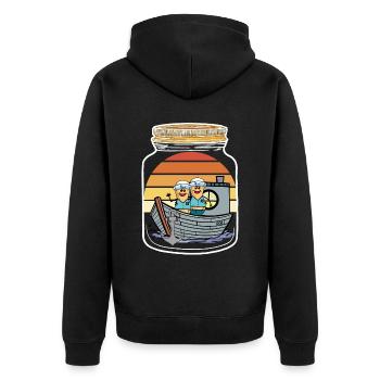 Peanuts Sailors Boys Sailors Sailors - Unisex Premium Organic Zip Hoodie - black - Back - Nico (187cm)