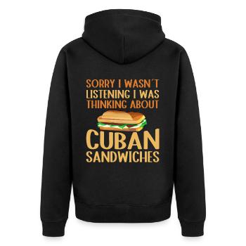 Maître de la nourriture des sandwichs cubains pour les amateurs de sandwichs - Veste à capuche bio Premium Unisexe - noir - Dos - Nico (187cm)