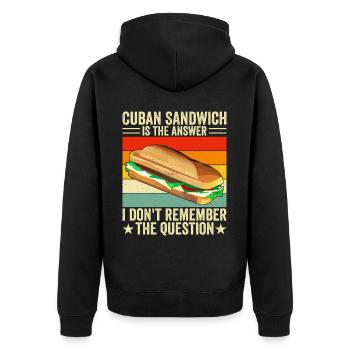 Sandwich Master Deli Sub Lover Sandwich Day Food - Unisex Premium Organic Zip Hoodie - black - Back - Nico (187cm)