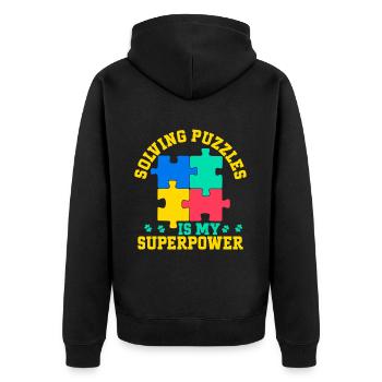 Puzzle Pièce Puzzle Amateur de Puzzle - Veste à capuche bio Premium Unisexe - noir - Dos - Nico (187cm)