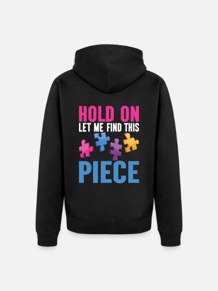 Jigsaw Puzzle Piece Puzzle Lover - Unisex Premium Organic Zip Hoodie - black