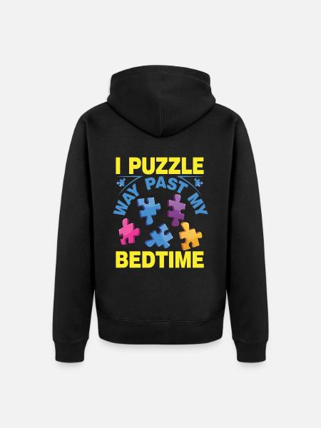 Jigsaw Puzzle Piece Puzzle Lover - Unisex Premium Organic Zip Hoodie - black