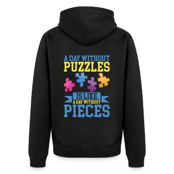 Puzzle Pièce Puzzle Amateur de Puzzle - Veste à capuche bio Premium Unisexe - noir - Dos - Nico (187cm)