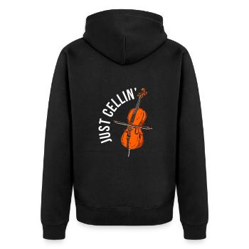 Cello Just Cellin - Unisex Premium Organic Zip Hoodie - black - Back - Nico (187cm)