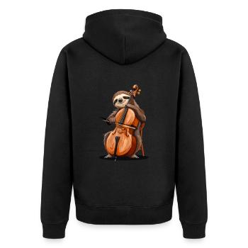 Cello Just Cellin - Unisex Premium Organic Zip Hoodie - black - Back - Nico (187cm)