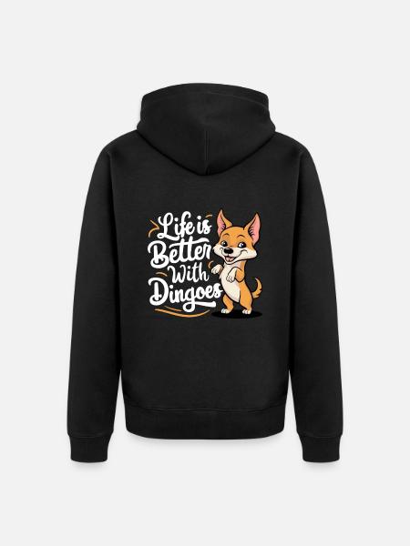 Australian Dingo - Unisex Premium Organic Zip Hoodie - black