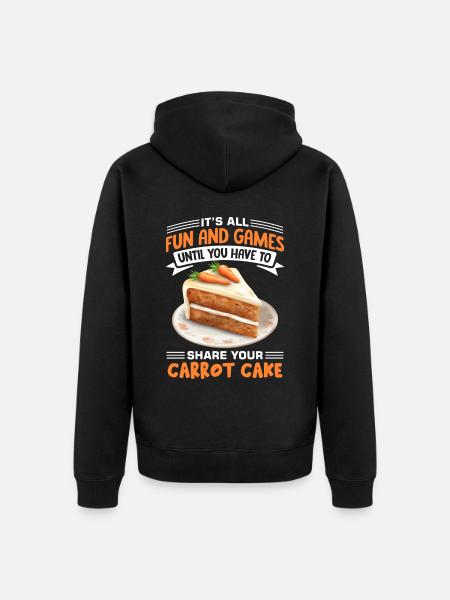 Witziger Karottenkuchen Spruch - Unisex Premium Bio Zip Hoodie - Schwarz