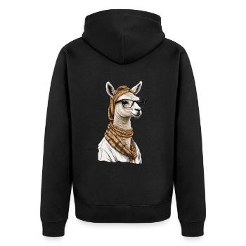 Conception drôle d’alpaga lama pour la fête des mères - Veste à capuche bio Premium Unisexe - noir - Dos - Nico (187cm)