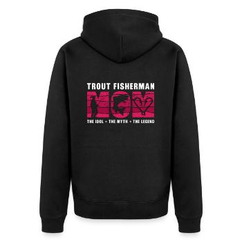 Pêcheur de truite Maman L’idole L’amateur de pêche - Veste à capuche bio Premium Unisexe - noir - Dos - Nico (187cm)
