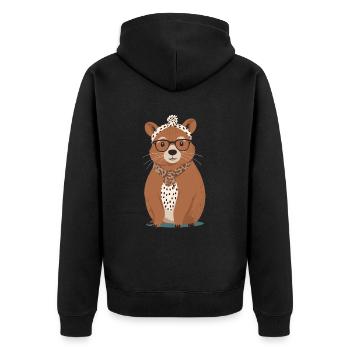 Drôle Capymama Capybara Mère Design - Veste à capuche bio Premium Unisexe - noir - Dos - Nico (187cm)