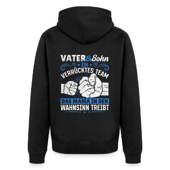 Father & Son Strong & Hilarious Together - Unisex Premium Organic Zip Hoodie - black - Back - Nico (187cm)