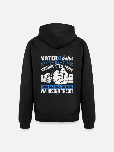 Father & Son Strong & Hilarious Together - Unisex Premium Organic Zip Hoodie - black